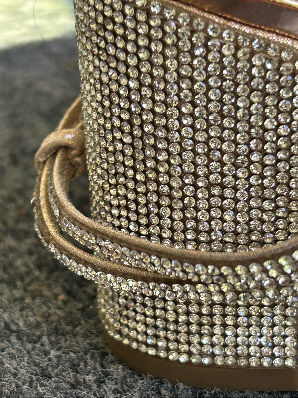 Dream Pairs Rhinestone Block Heel Sandals/Champagne Gold/Dressy Heels. - Picture 3 of 7